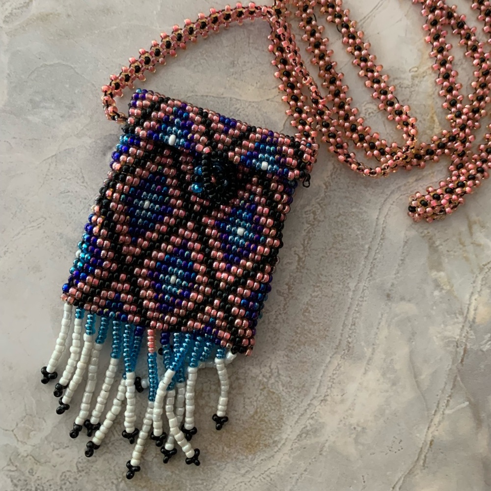 Native American Medicine Pouch Mini Bag with Fringe
